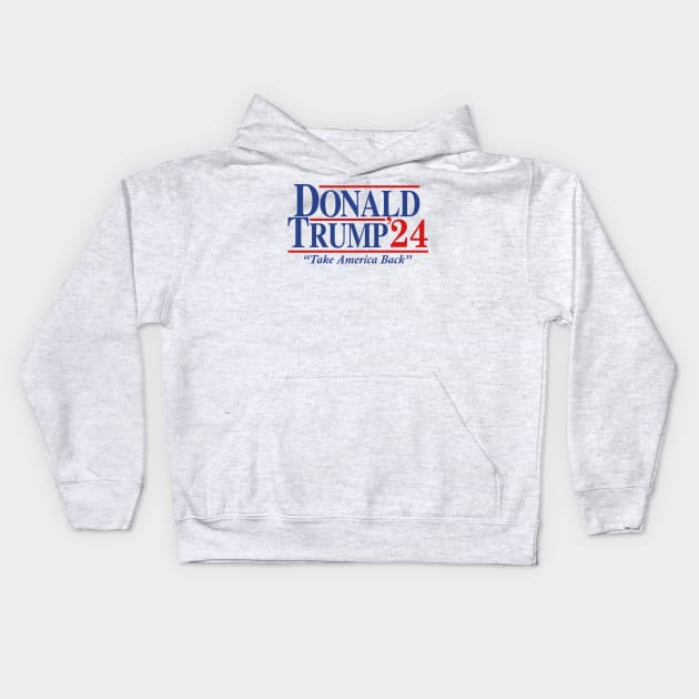 Donald Trump 2024 Take America Back Election Kids Hoodie by AnKa Art